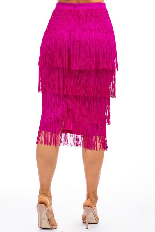 FRINGE ON FRINGE SKIRT