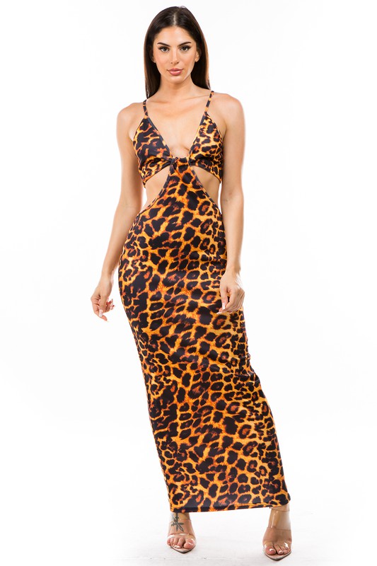 LEOPARD CUT OUT DRESS