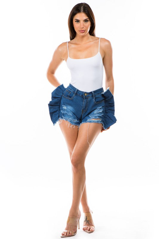 BUTTERFLY DENIM SHORT