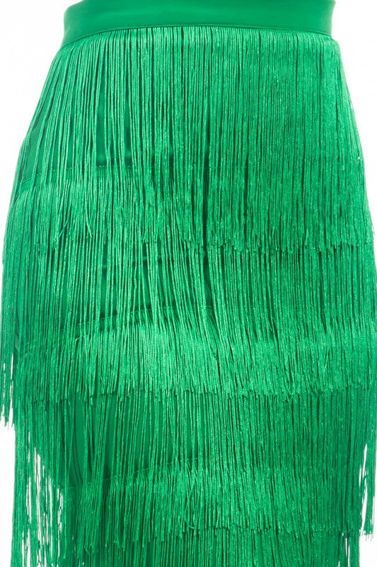 FRINGE ON FRINGE SKIRT