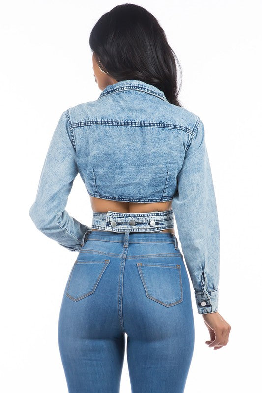 DENIM CROP JACKET