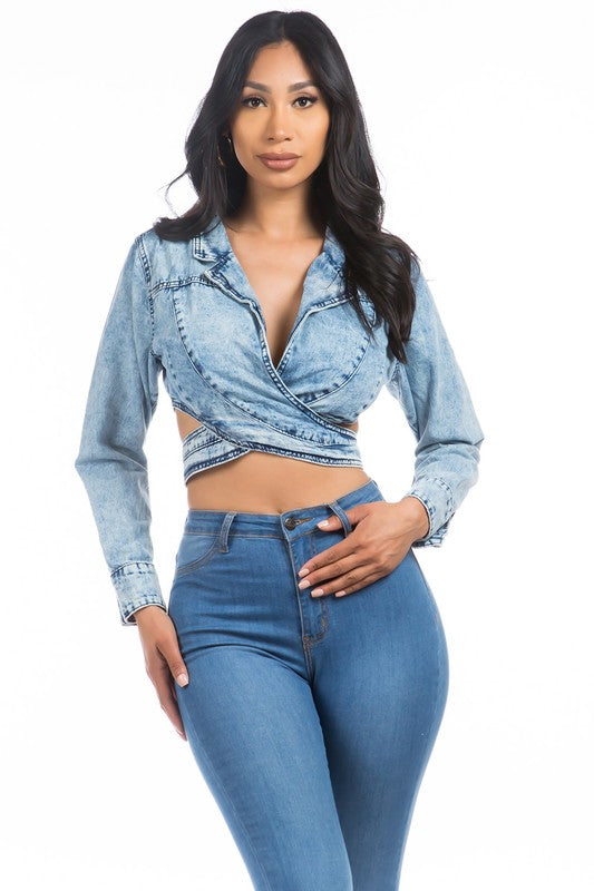 DENIM CROP JACKET