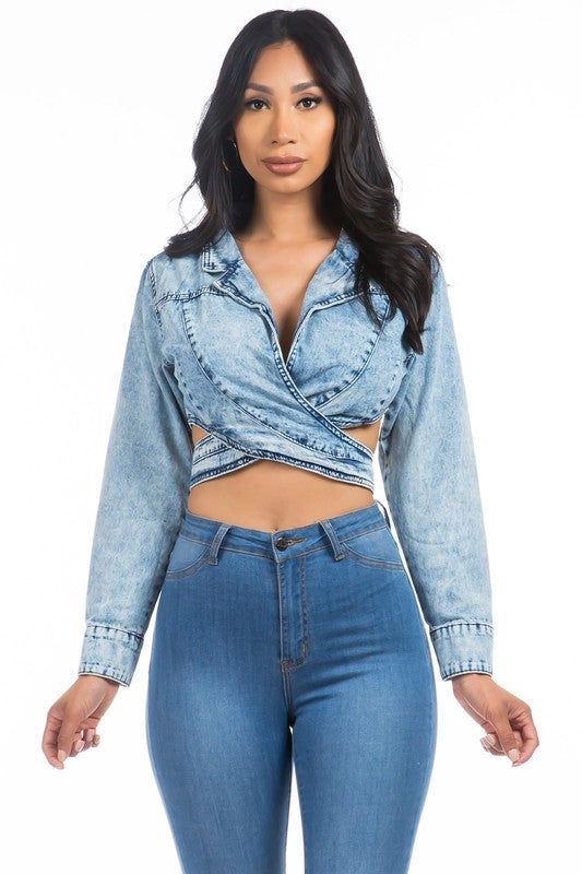 DENIM CROP JACKET