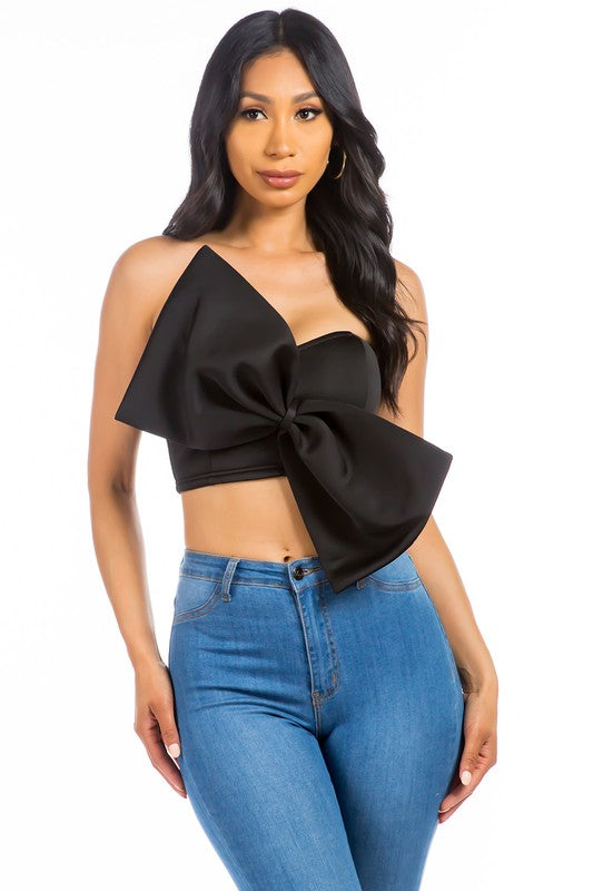 SEXY BOW-TIE TOP BLACK