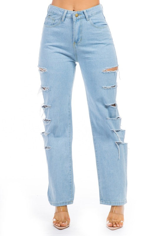 SIDE CUT DENIM JEANS