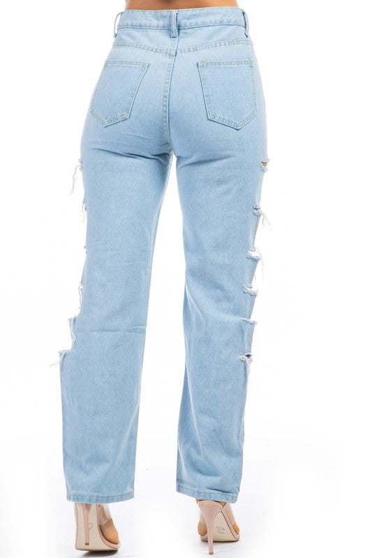 SIDE CUT DENIM JEANS