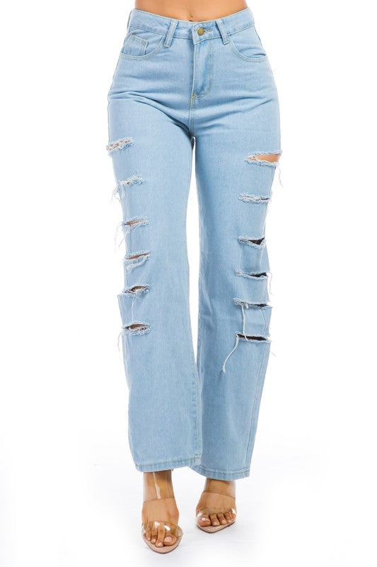 SIDE CUT DENIM JEANS