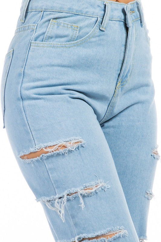 SIDE CUT DENIM JEANS