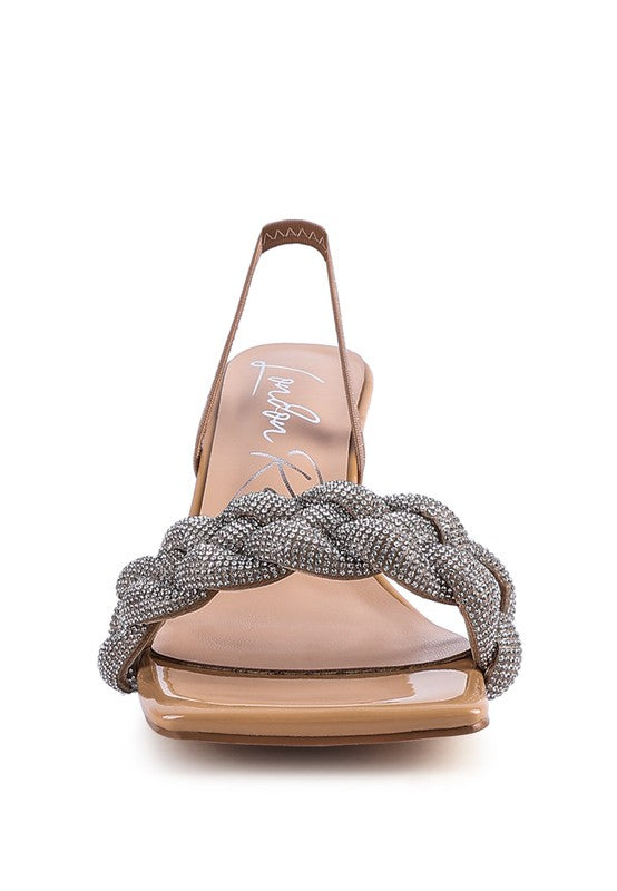 BRAIDED KITTEN HEEL