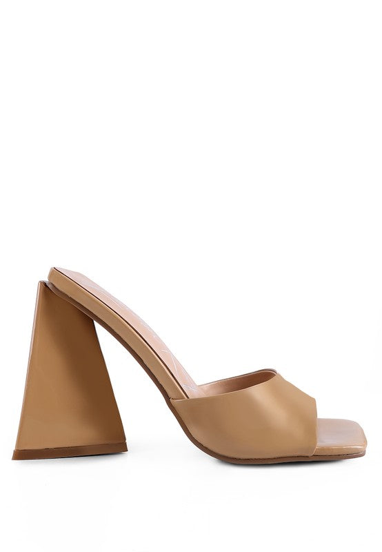 TRIANGULAR BLOCK HEEL SANDALS