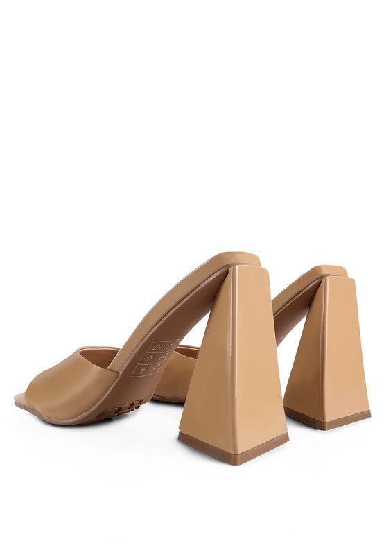 TRIANGULAR BLOCK HEEL SANDALS