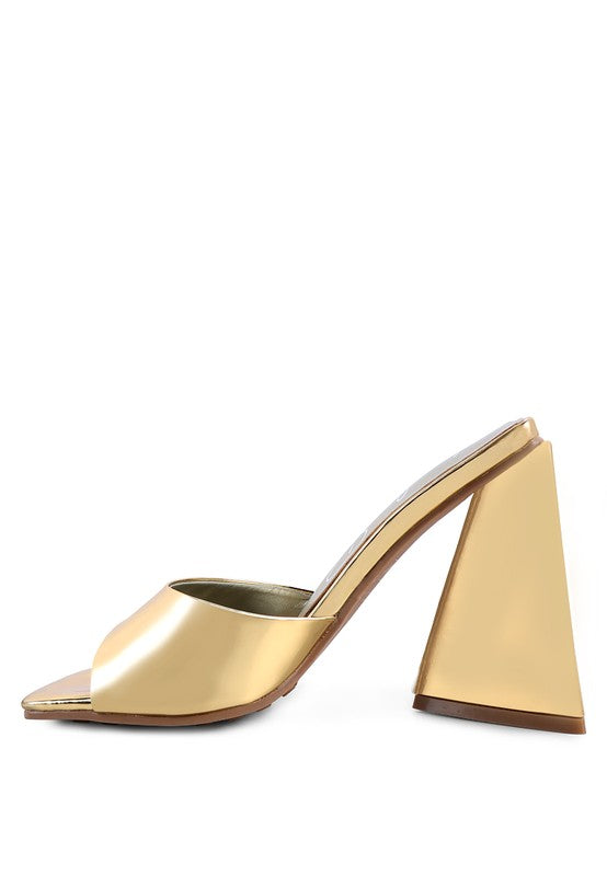 TRIANGULAR BLOCK HEEL SANDALS