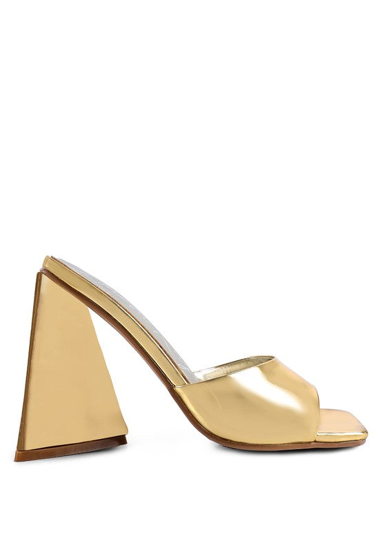 TRIANGULAR BLOCK HEEL SANDALS