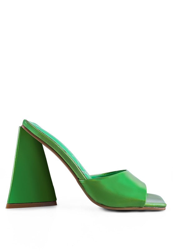 TRIANGULAR BLOCK HEEL SANDALS