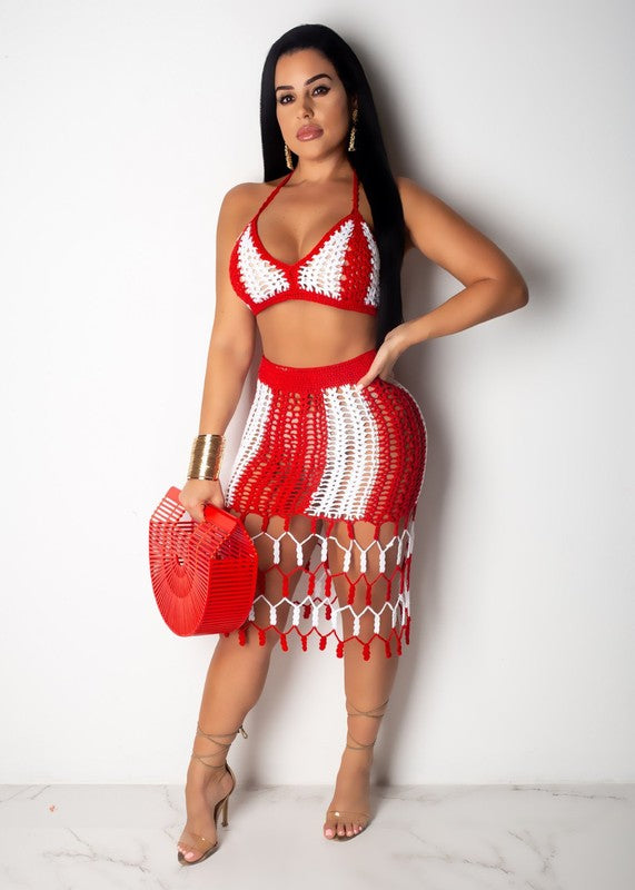 SEXY BEACH STYLE SKIRT SET