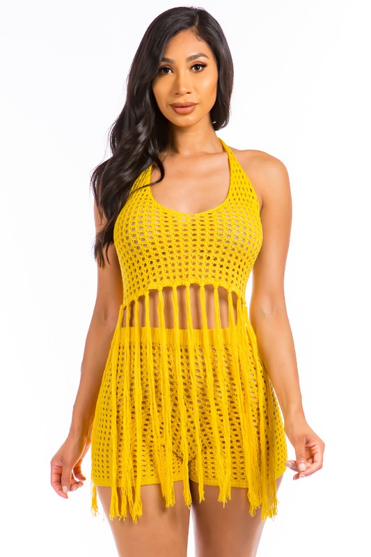 SEXY BEACH CROCHET SET YELLOW