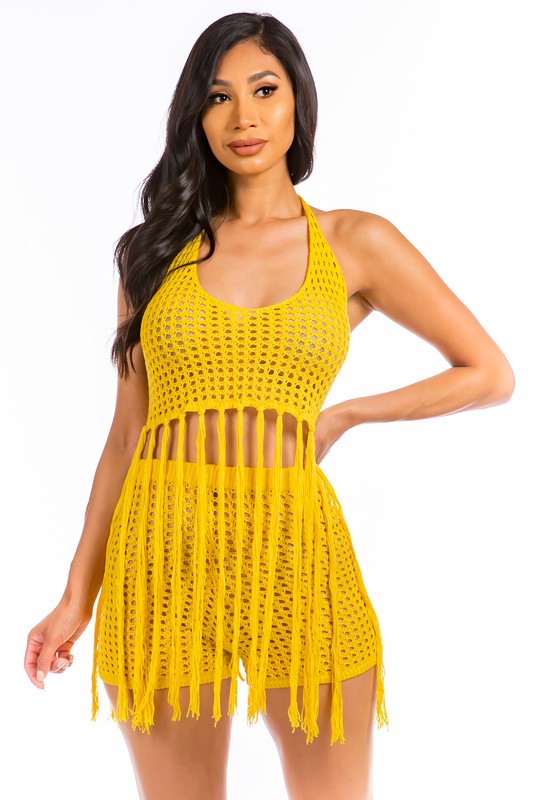 SEXY BEACH CROCHET SET YELLOW