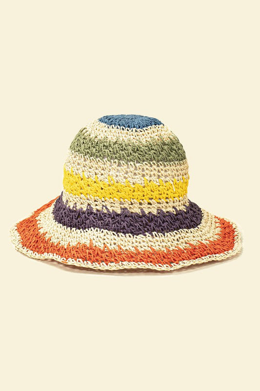 Crochet Straw Bucket Hat