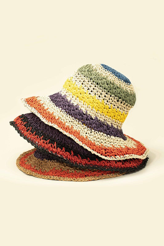 Crochet Straw Bucket Hat