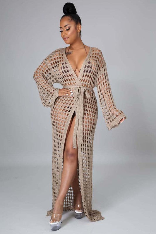 CROCHET COVER-UP KIMONO