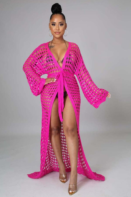 CROCHET COVER-UP KIMONO