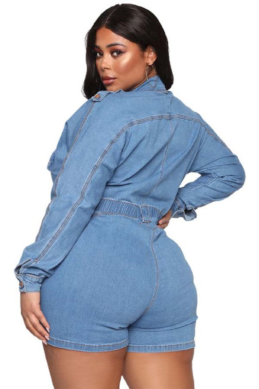 SHEREE DENIM ROMPER