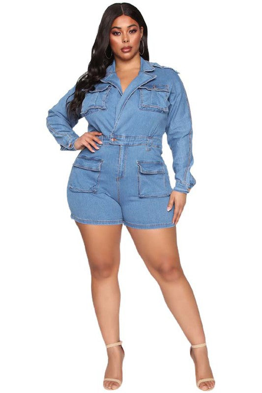 SHEREE DENIM ROMPER