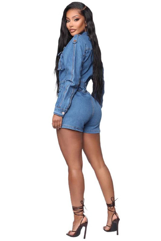 SHEREE DENIM ROMPER