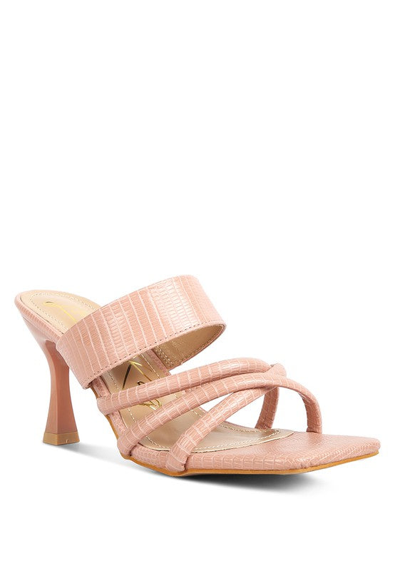 Criss Cross Strap Heel Sandsals