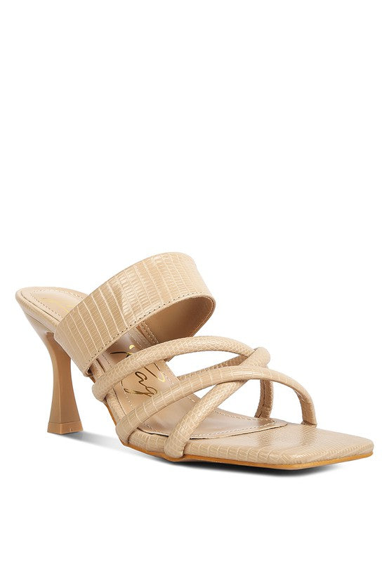 Criss Cross Strap Heel Sandsals