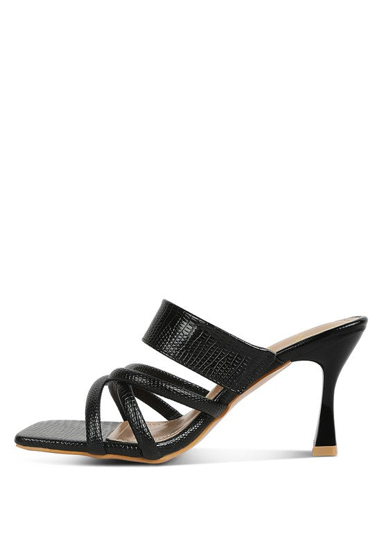 Criss Cross Strap Heel Sandsals