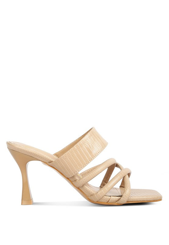 Criss Cross Strap Heel Sandsals