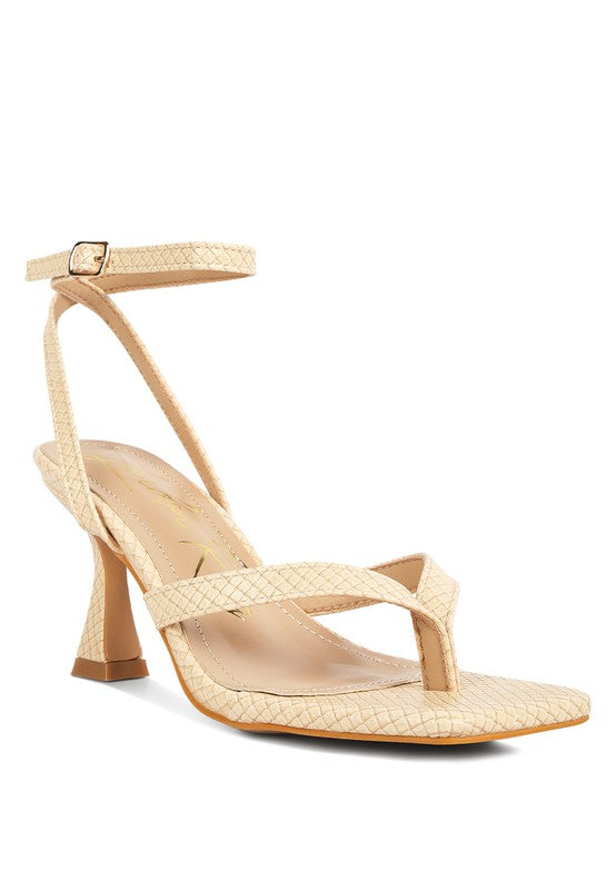 Ankle Spool Heel Thong Sandals