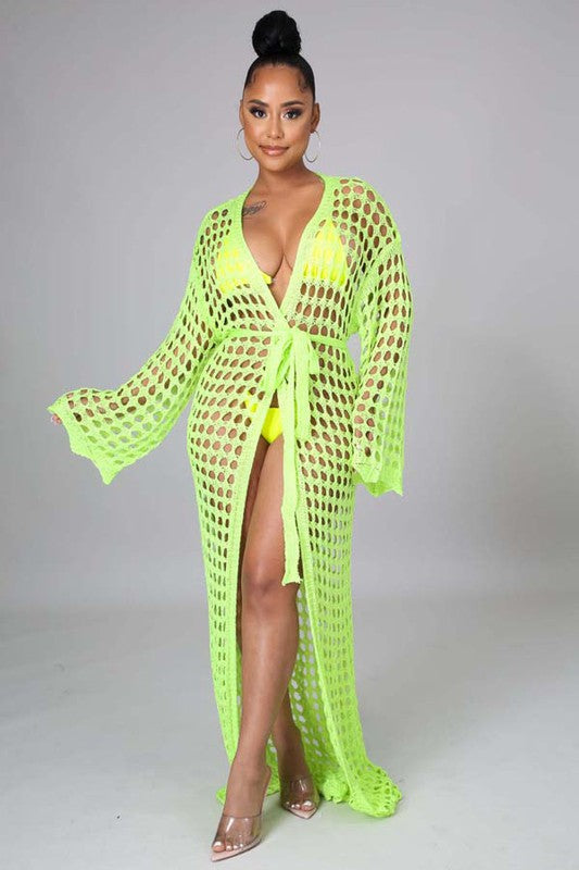 FLORIDA CROCHET COVER-UP KIMONO