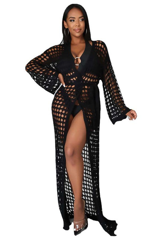 FLORIDA CROCHET COVER-UP KIMONO