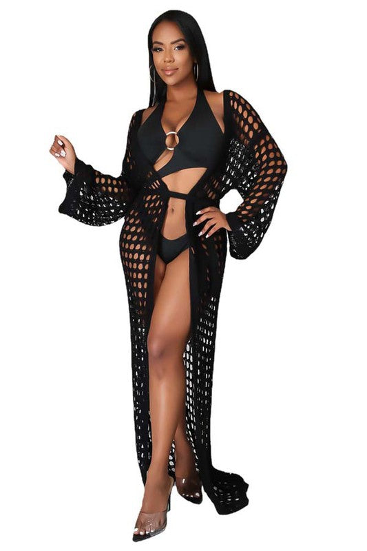 FLORIDA CROCHET COVER-UP KIMONO