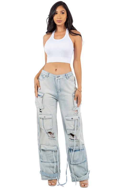 AIDEN CARGO STYLE DENIM PANTS