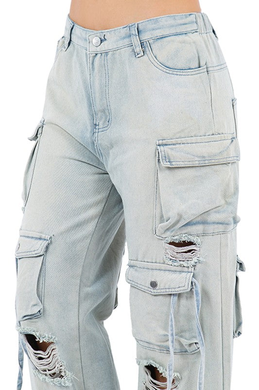 AIDEN CARGO STYLE DENIM PANTS