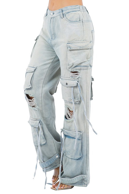 AIDEN CARGO STYLE DENIM PANTS