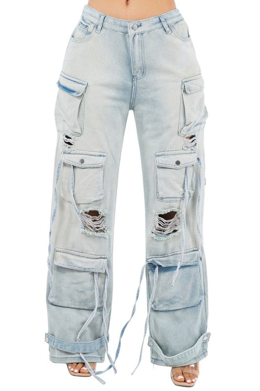 AIDEN CARGO STYLE DENIM PANTS