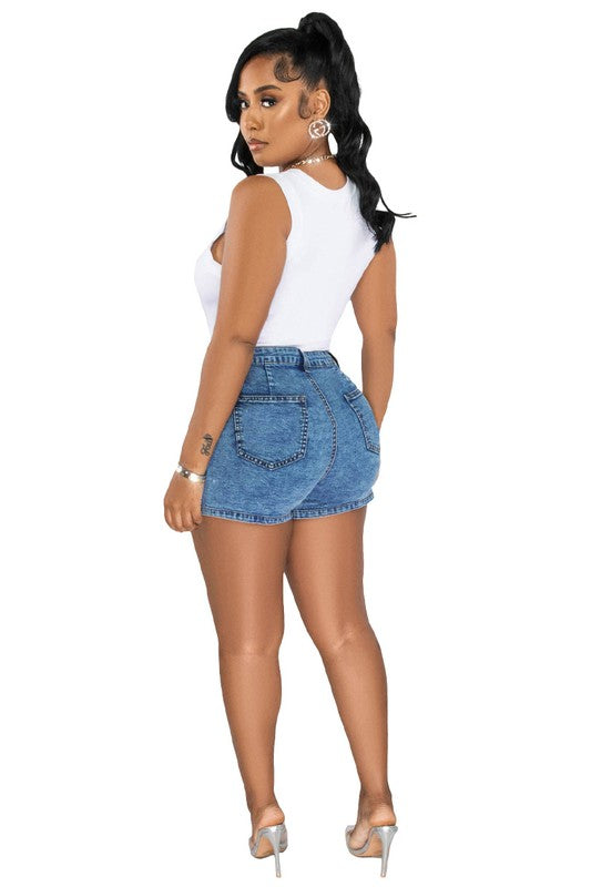 FATIMA CARGO STYLE DENIM SHORT