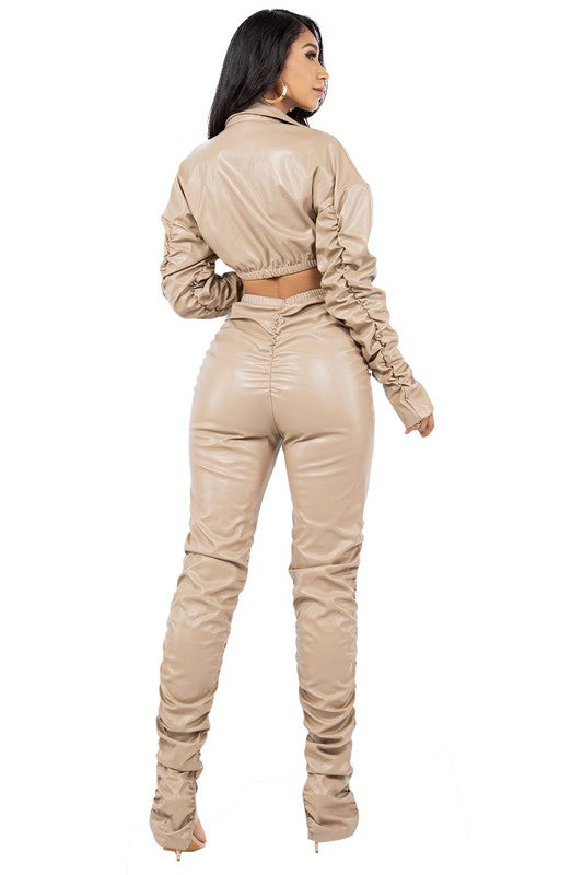 NEW YORK LEATHER PANTS SET