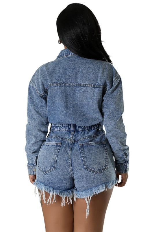 NAOMI DENIM ROMPERS