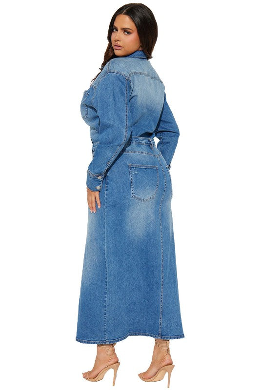 WILLOW DENIM LONG MAXI DRESS