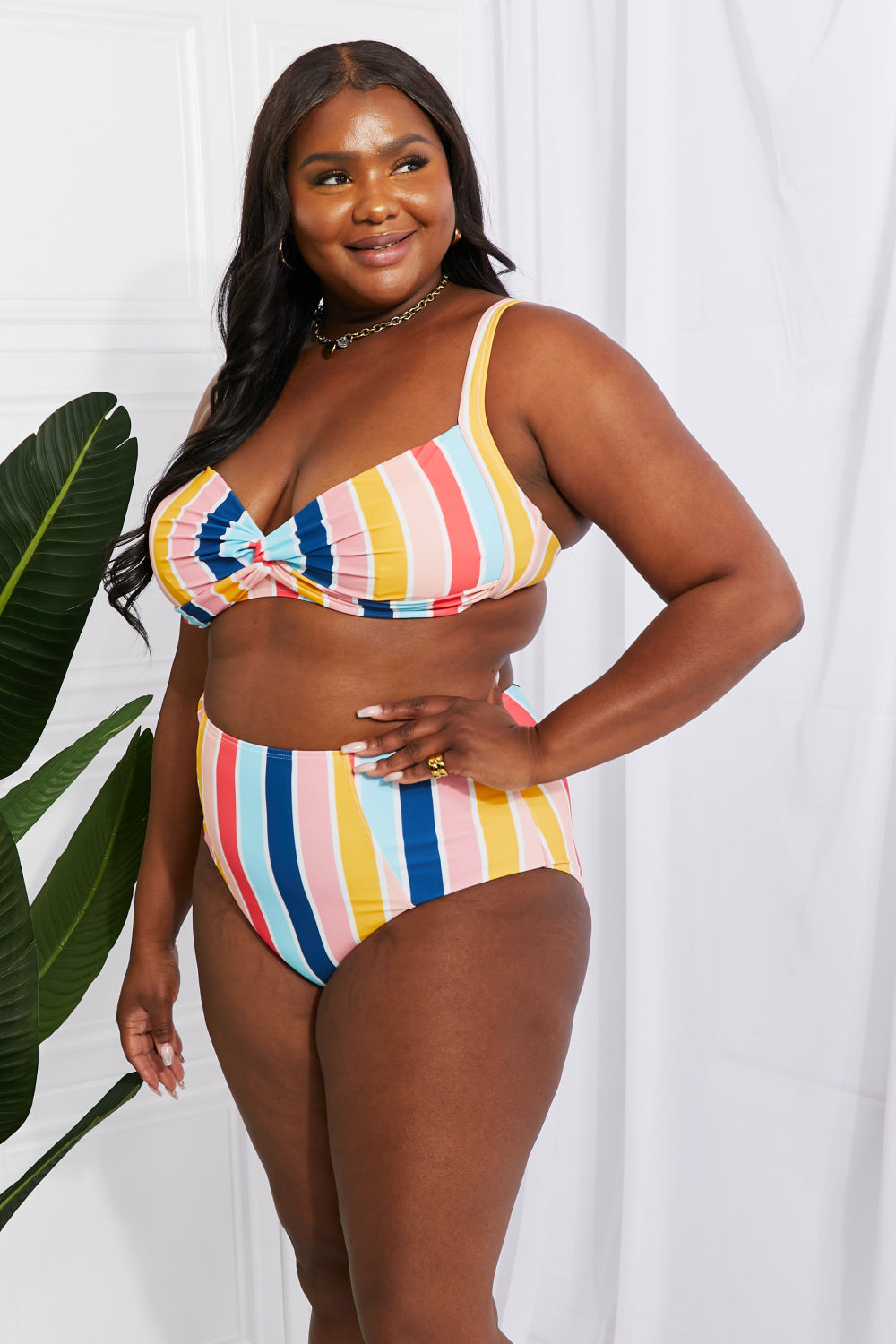 Take A Dip Twist High-Rise Bikini Stripe