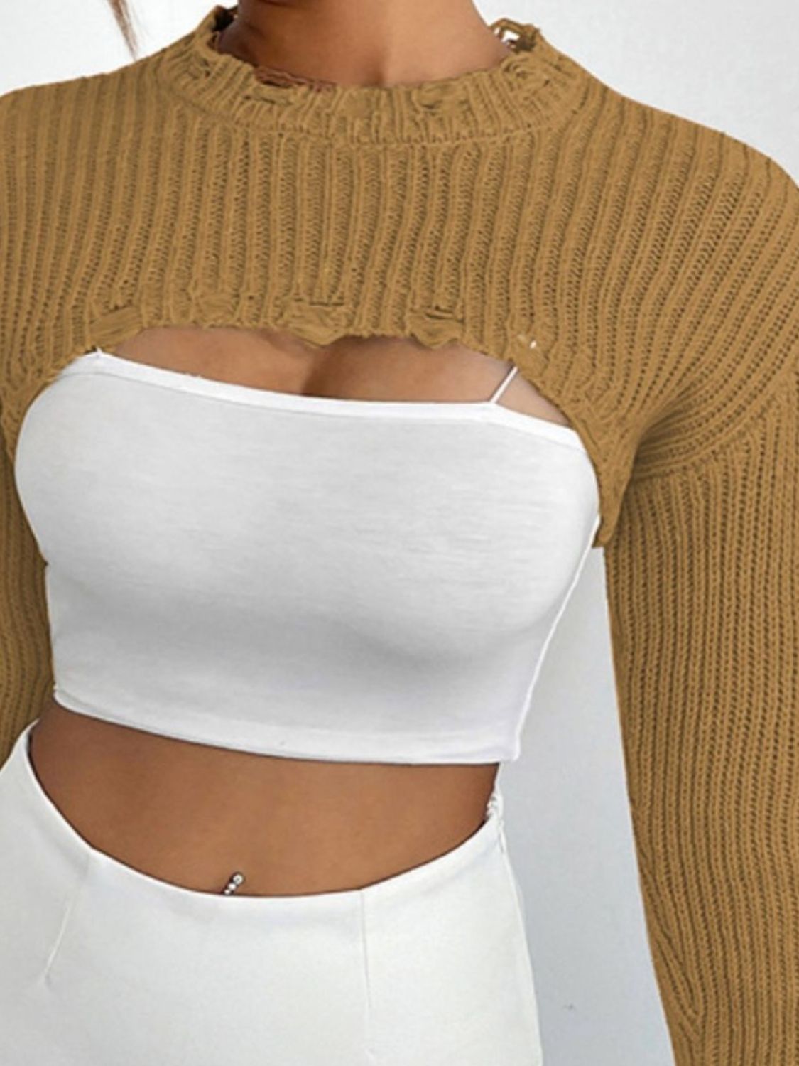 Long Sleeve Cropped Sweater