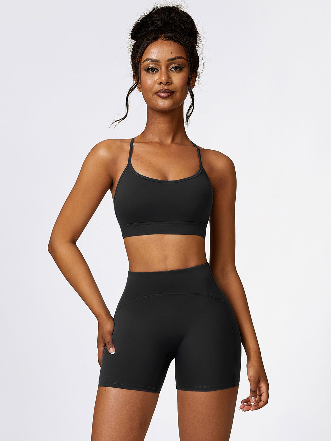 Gigi Sport Bra and Wide Waistband Shorts Set