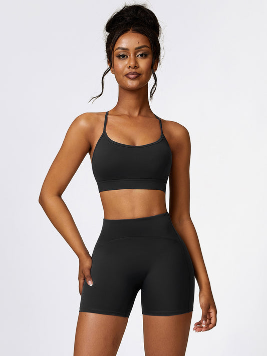 Gigi Sport Bra and Wide Waistband Shorts Set