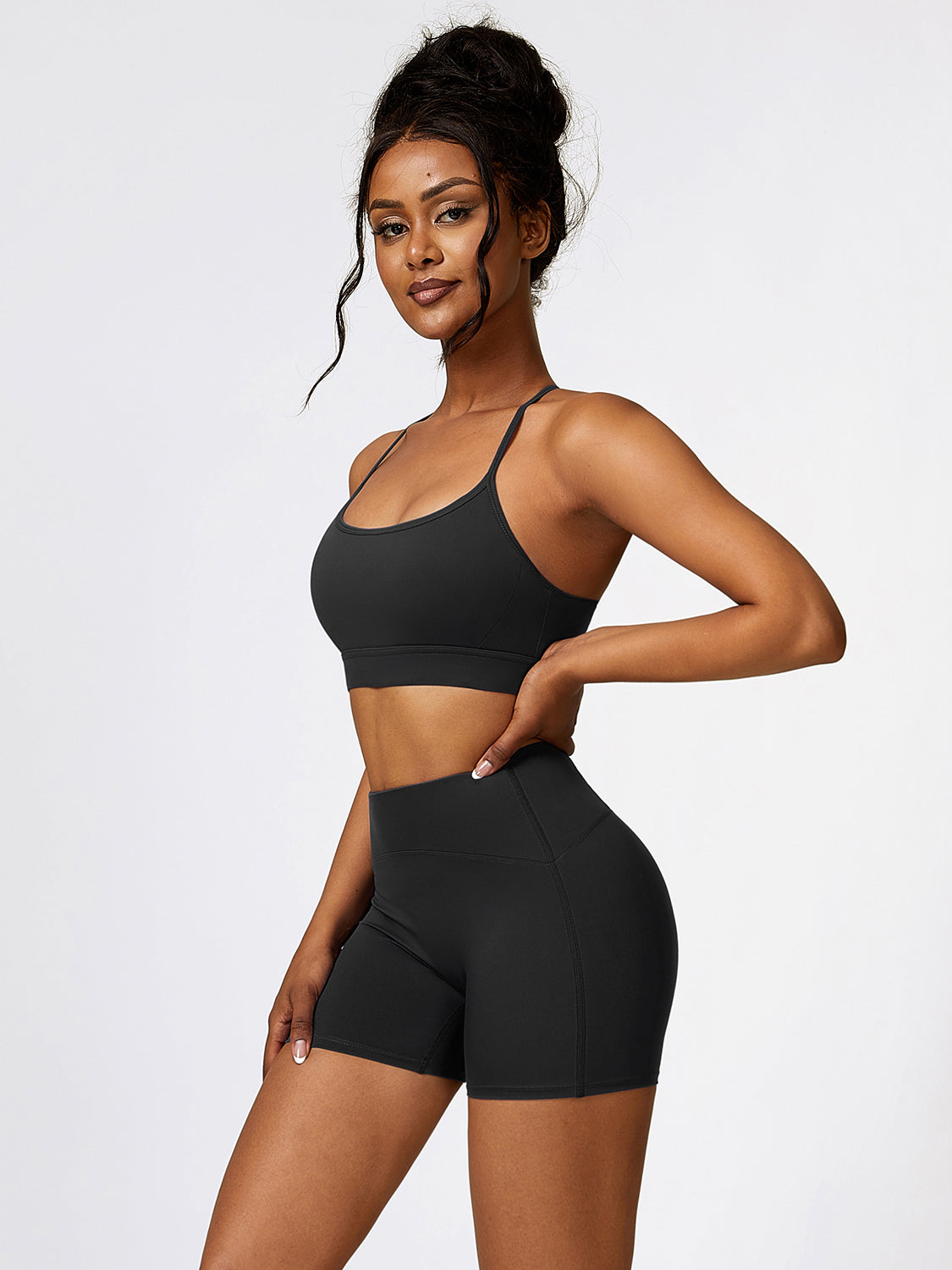 Gigi Sport Bra and Wide Waistband Shorts Set