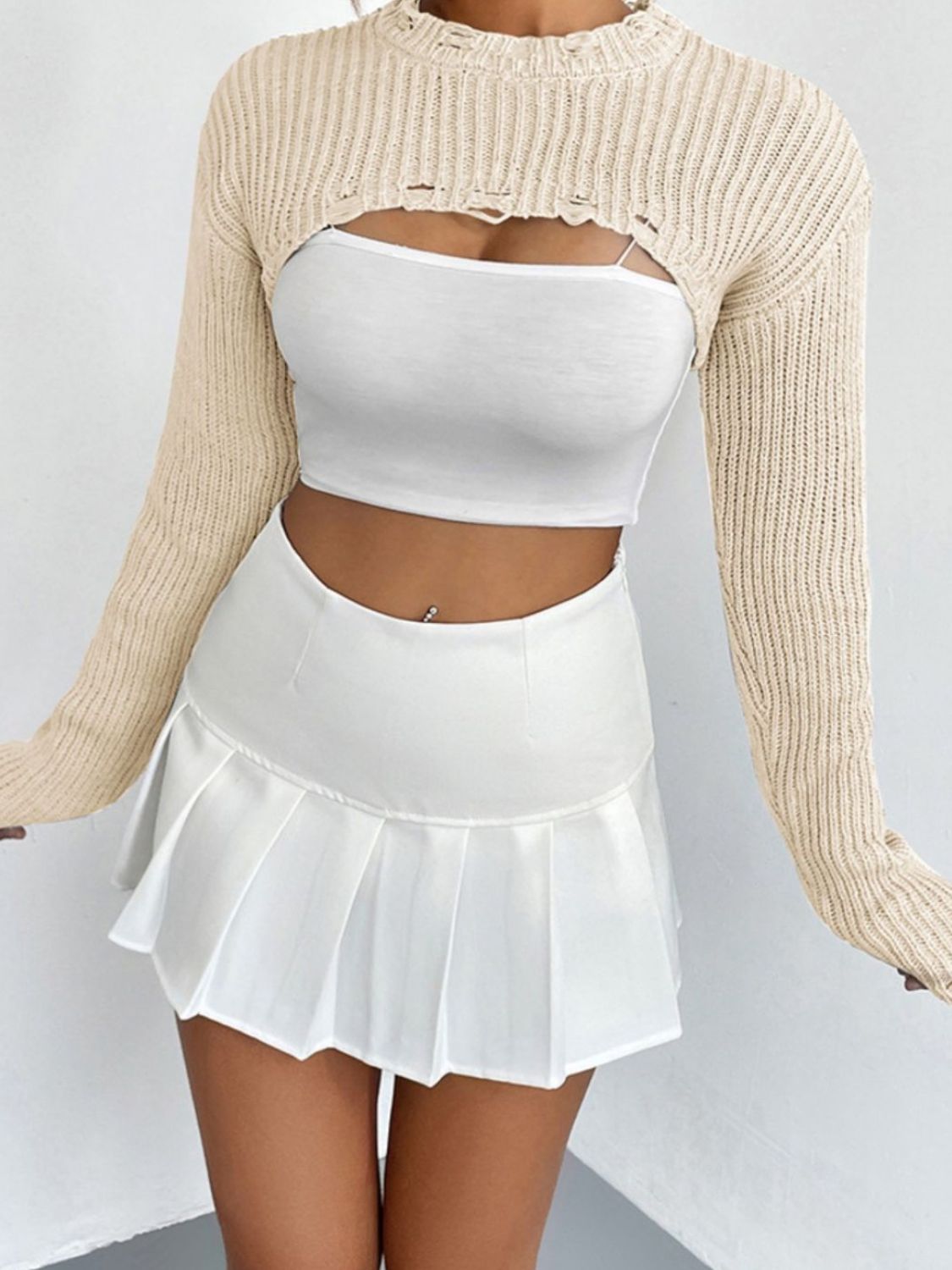 Long Sleeve Cropped Sweater